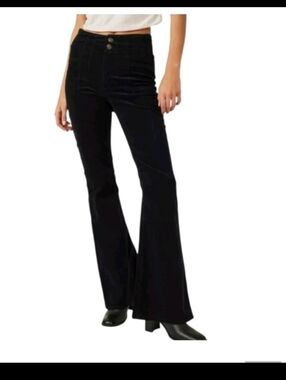 We The Free Womens Black Jayde Flair Boho Festival Flare Cord Pants 31